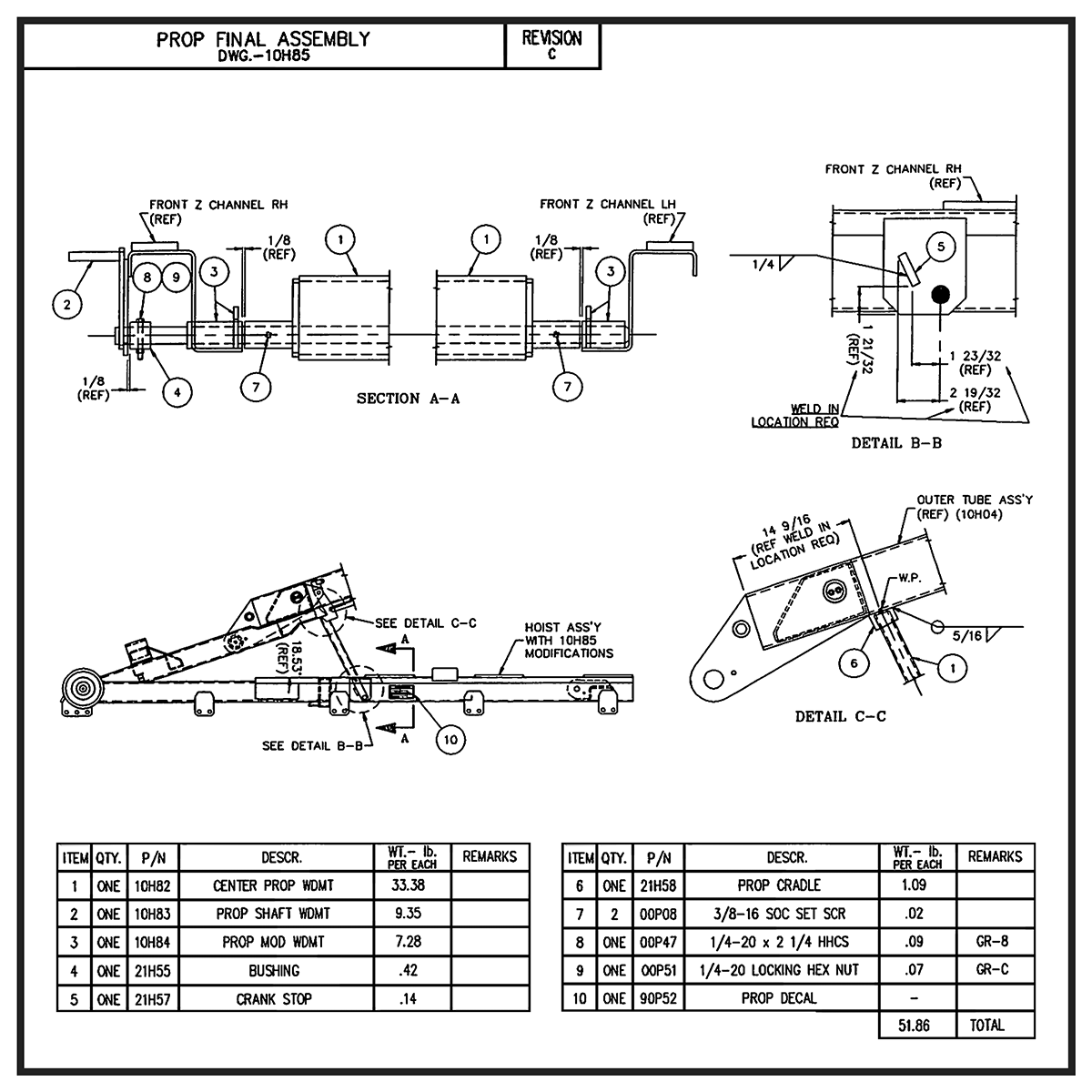 Swaploader SL-125 Prop Final Assembly Diagram