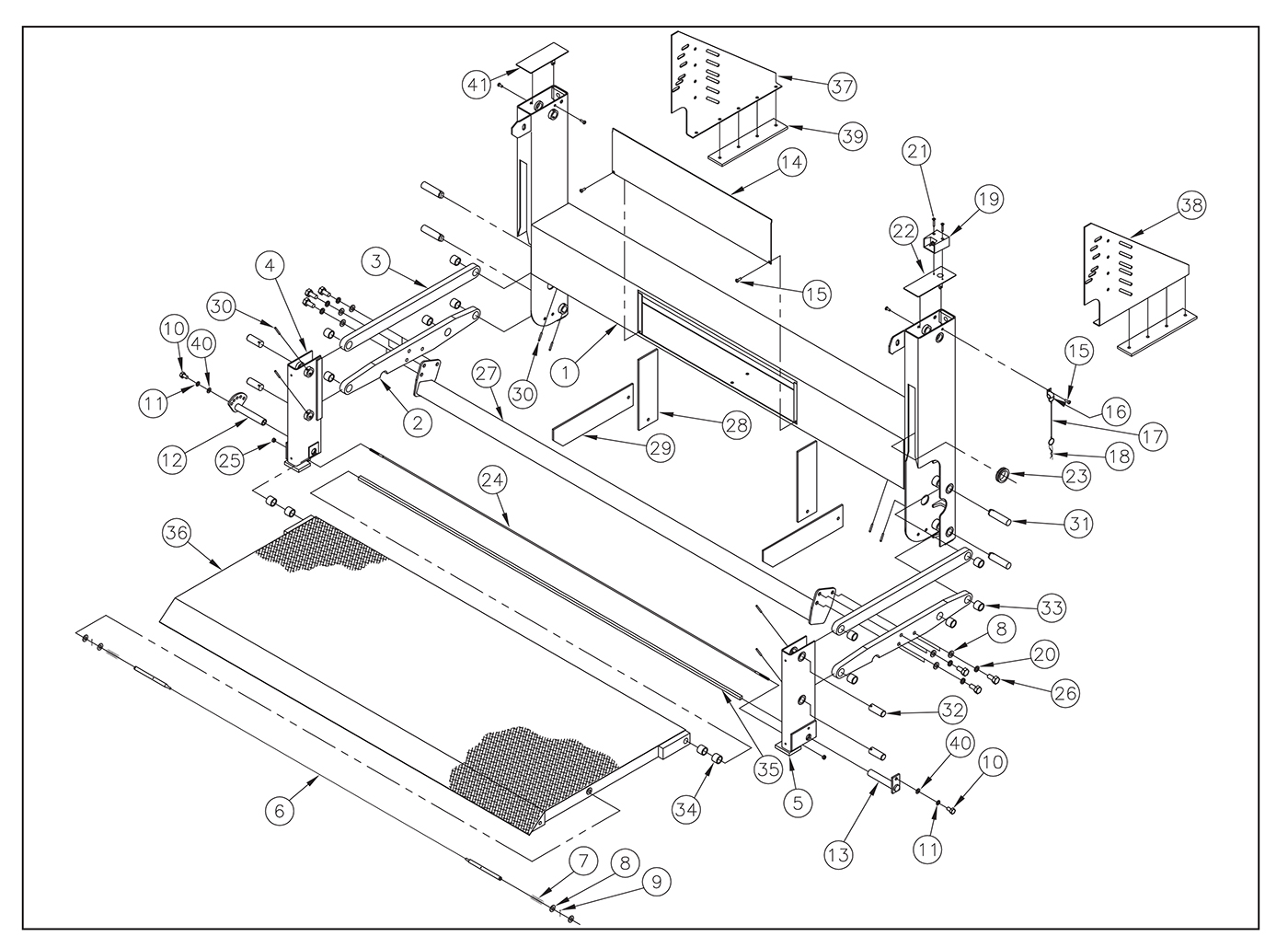 TT16ET Steel Undercarriage And Platform Assembly Diagram