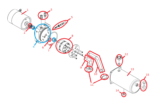 Power-V DXT HYD09322 Motor Kit (97073 & Up) Diagram