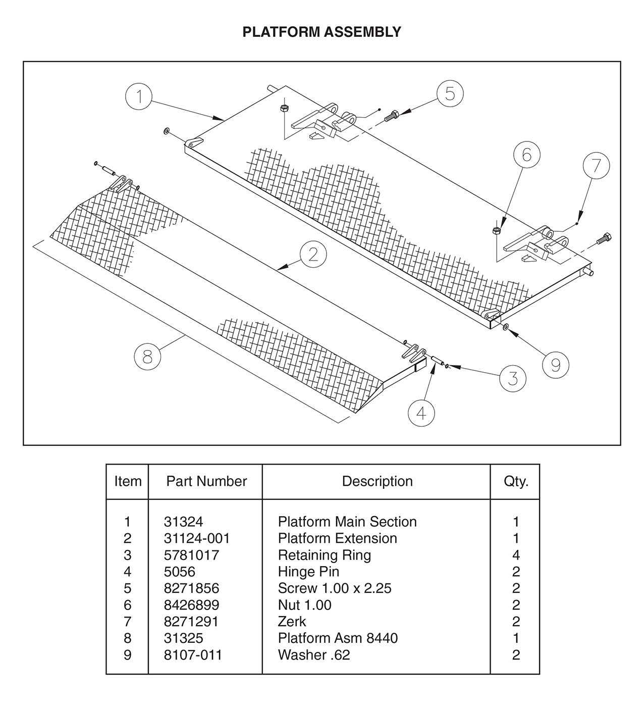ST 22/31 Platform Assembly Diagram