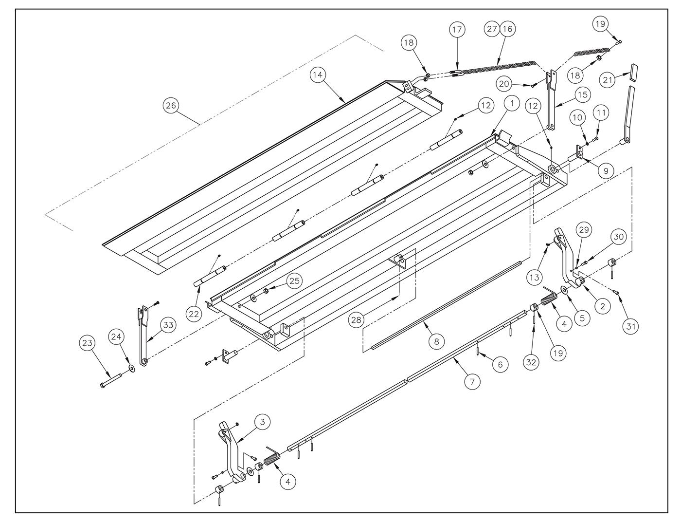 VL 30/40/50 Two-Piece Platform Assembly Diagram